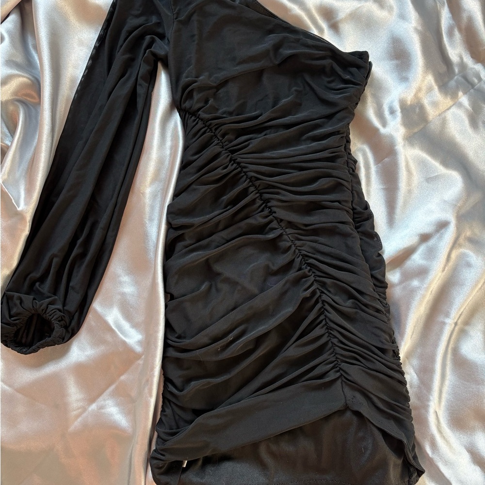 Hello Molly Black One Shoulder Dress